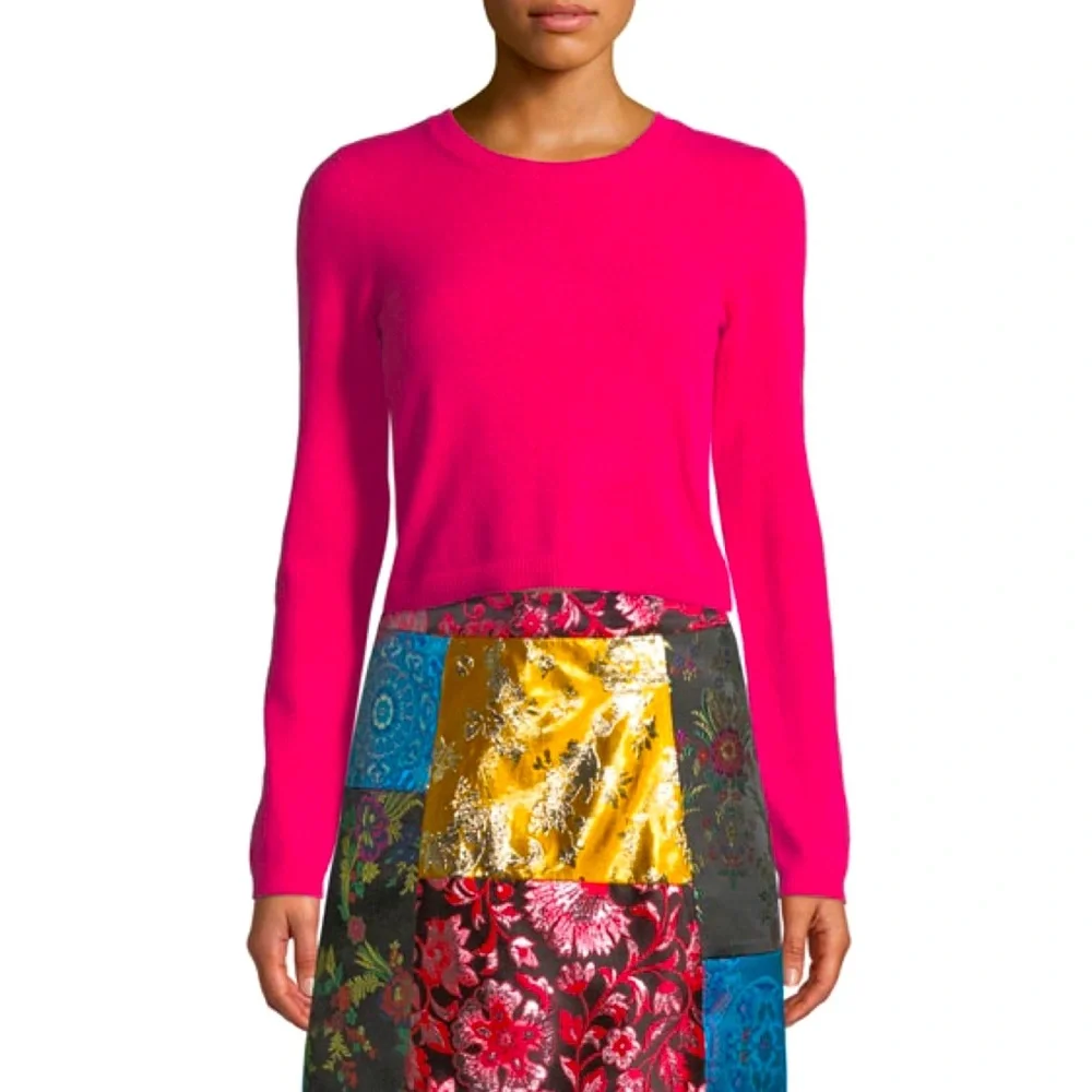 Alice + Olivia Ciara Long-Sleeve Cropped Sweater - Picture 8 of 8